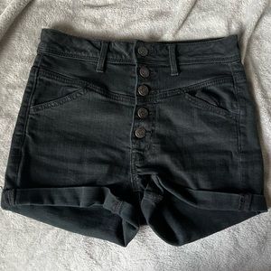 ae black jean shorts